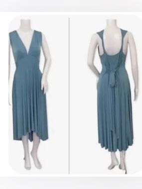 Elegant Teal Sleeveless Dress